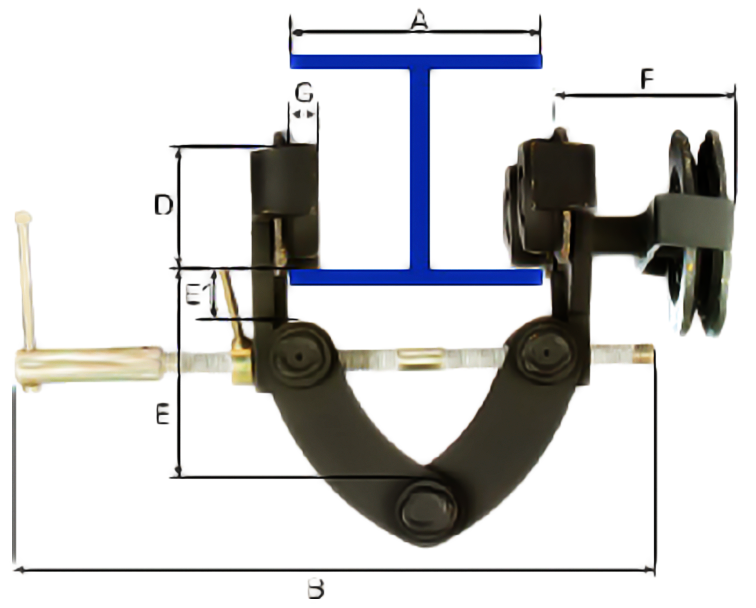 R-Type Adjustable Beam Crawl Dimensions